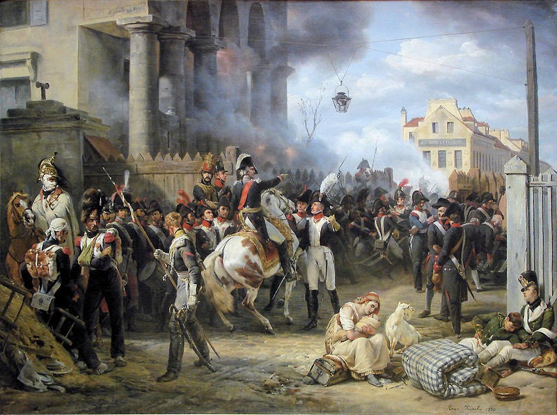 Оборона заставы Клиши в Париже в 1814. Картина О. Верне, который сам был участником обороны Парижа.