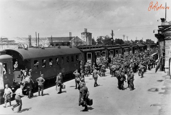 Немецкие войска в Крыму. Железнодорожная станция г. Джанкой.