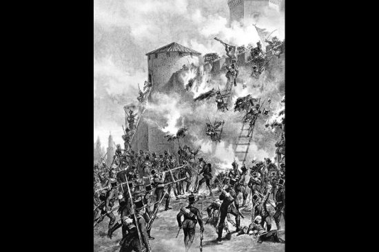 17-й егерский полк штурмует крепость Гянджа. Январь. 1804 г. Фото: репродукция/Родина