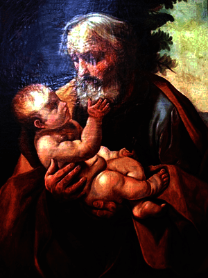 А.  Борисов. Святой Иосиф с младенцем Иисусом (копия с картины Гвидо Рени), 1885 г., Музей Красноборска