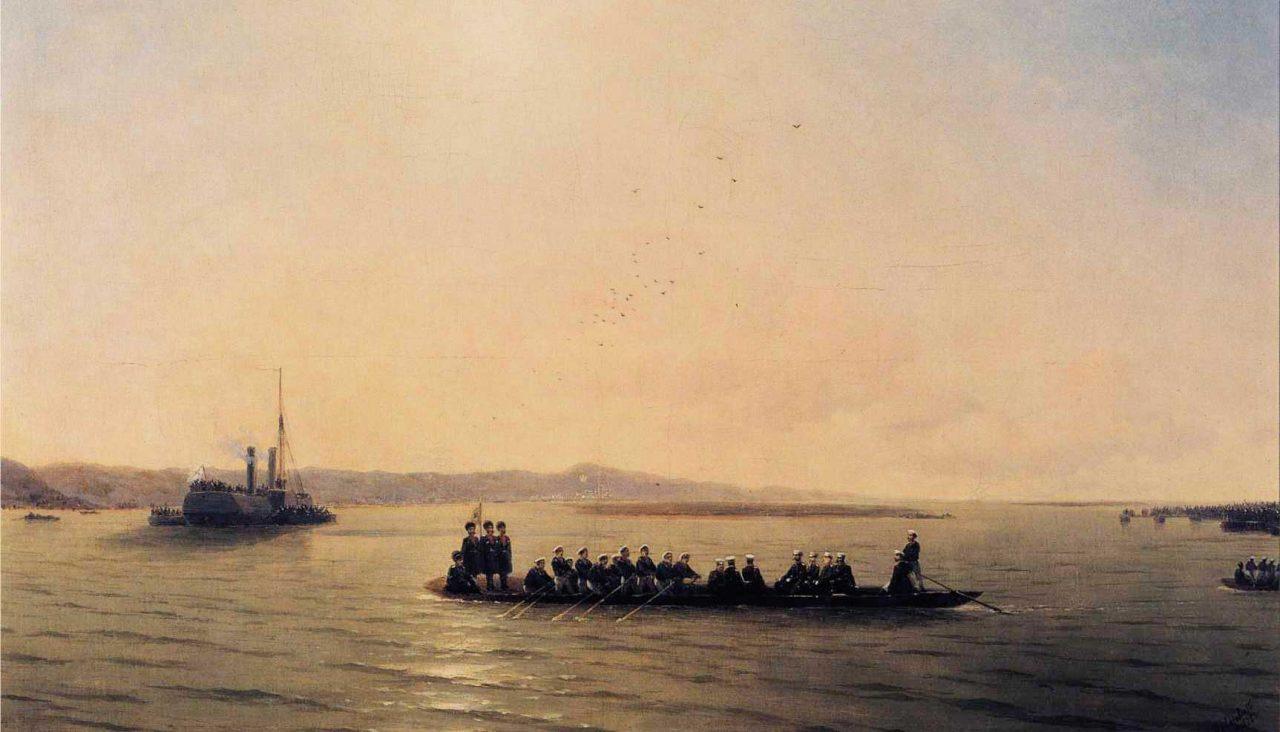 Александр II  пересекает Дунай  1878 г.