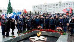 На митинге в память о погибших военнослужащих в СВО. 3 января 2023 г. Самара.