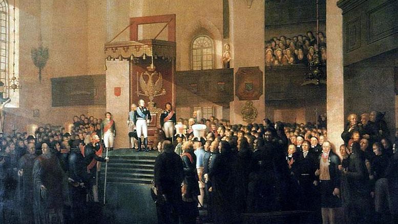 Александр I открывает Боргоский сейм 1809 г.